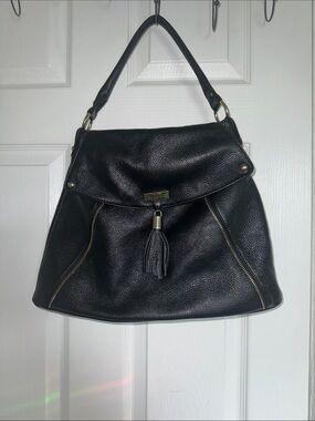 Onna Ehrlich Black Leather Tassel Shoulder Bag